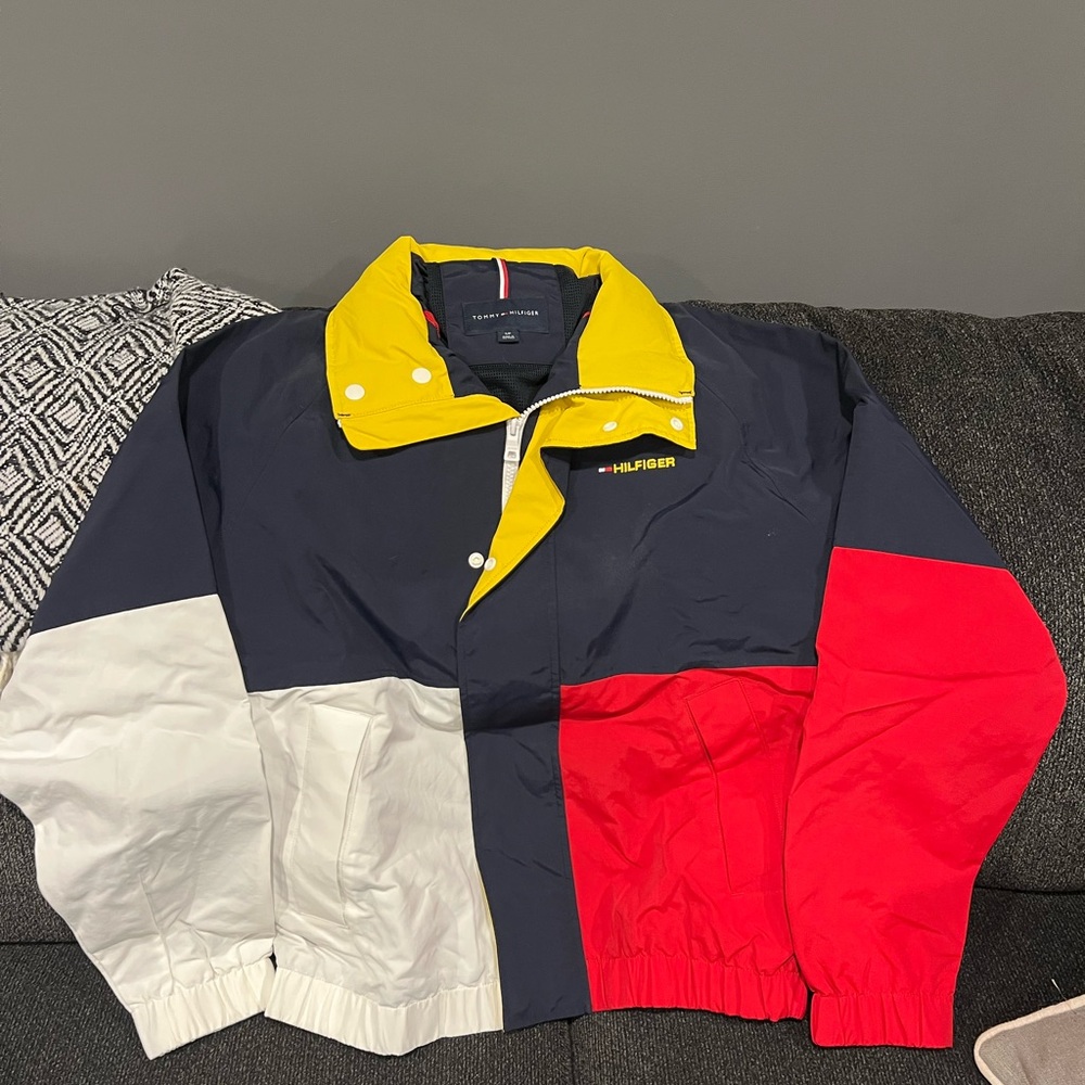 Retro Tommy Hilfiger Red and Blue Windbreaker Jacket